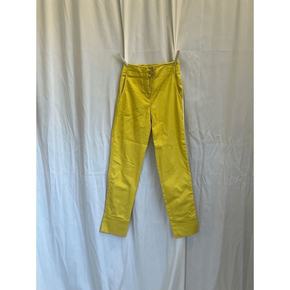 Maeve by Anthropologie Women's Skinny Pants Fitted Pocket Casual Yellow Size 0